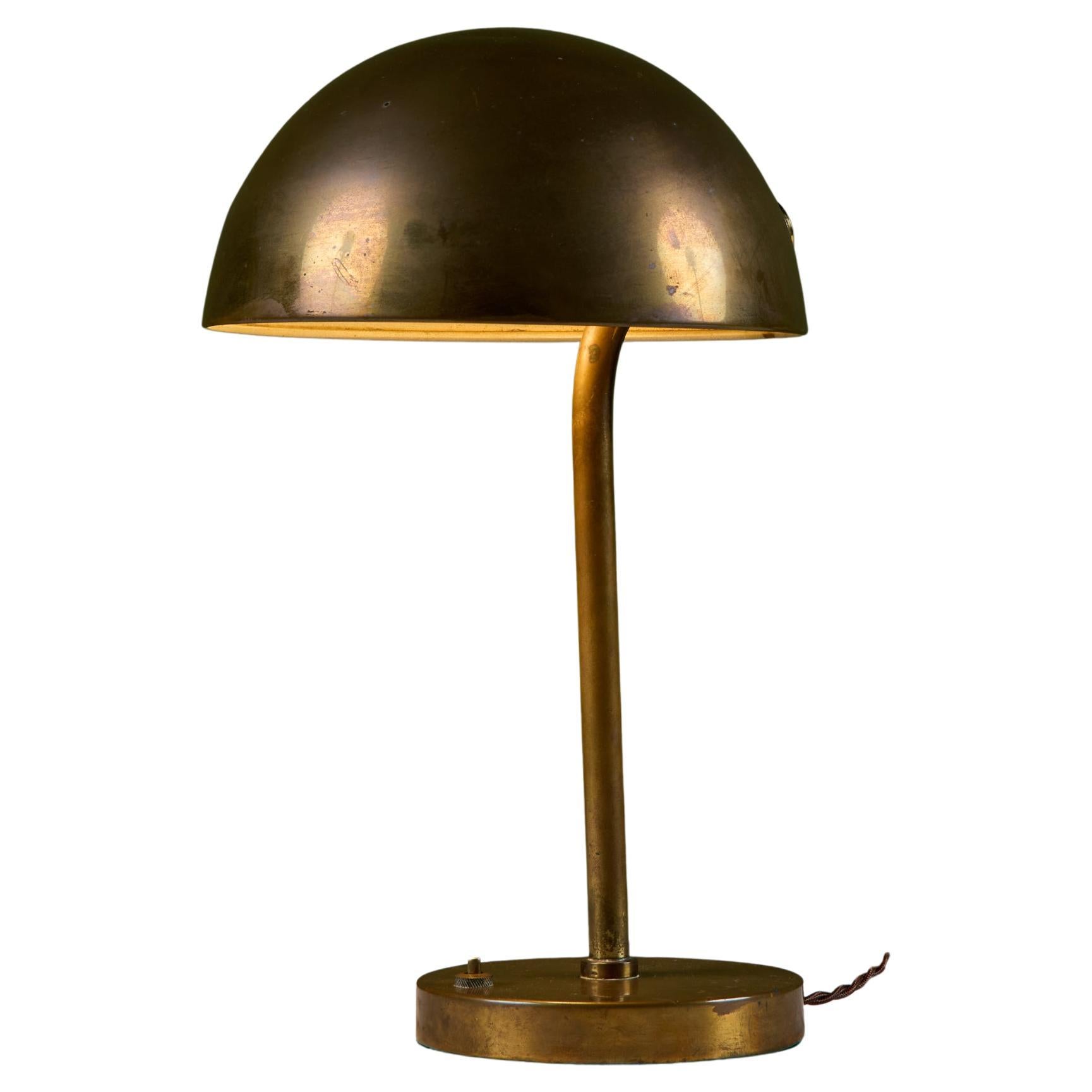 Brass Dome Shade Table Lamp For Sale