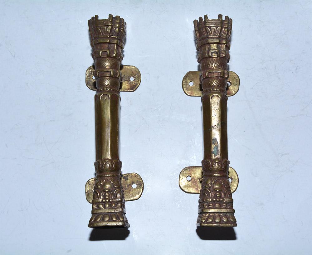 British Colonial Brass Door Handle For Sale