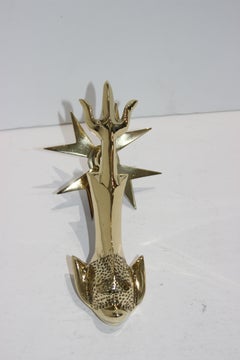 Brass Door Knocker with Dolphin and Trident