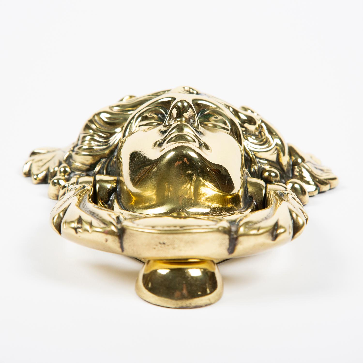Victorian Brass Door Knocker with the Head of the Goddess Pamona, circa 1900 For Sale
