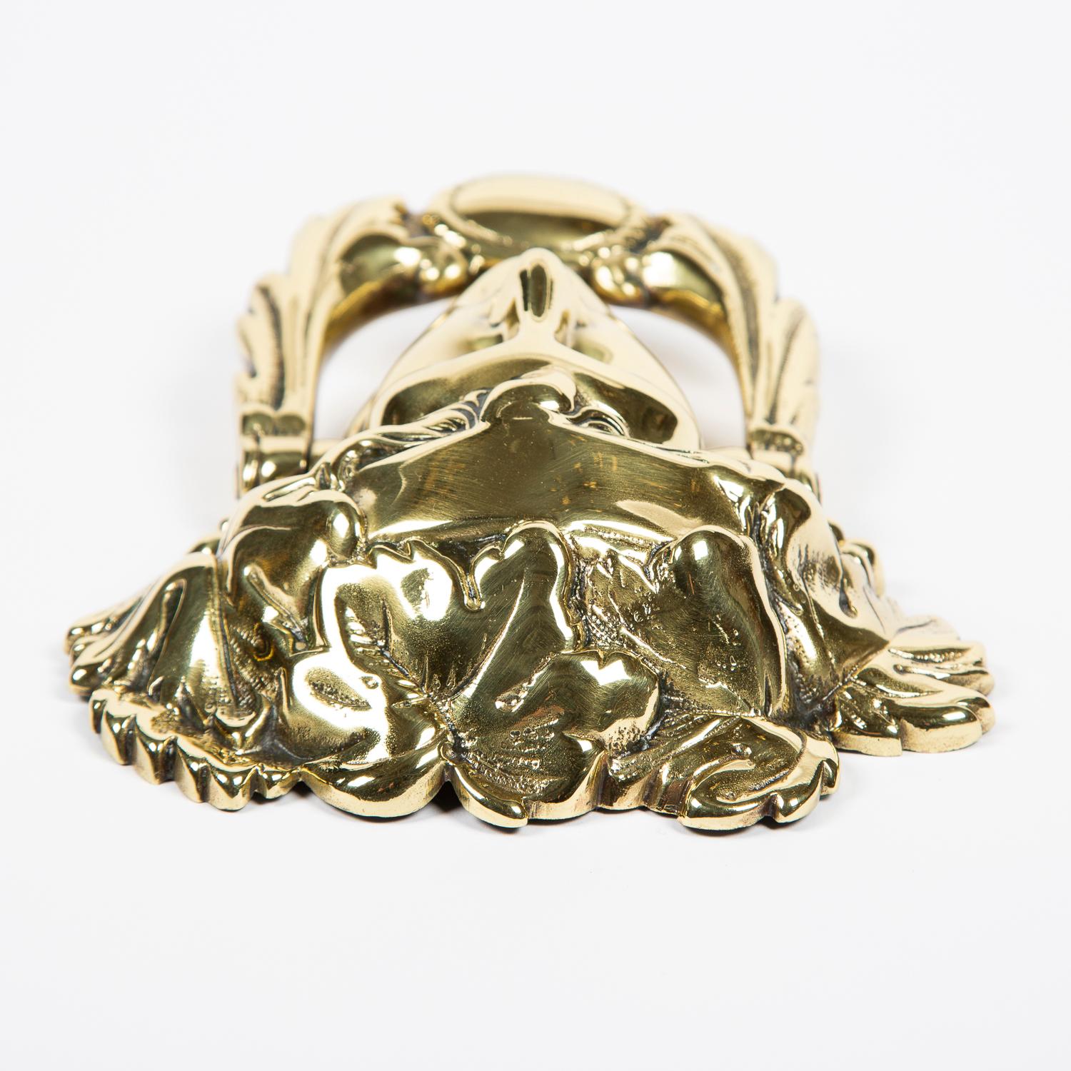 English Brass Door Knocker with the Head of the Goddess Pamona, circa 1900 For Sale