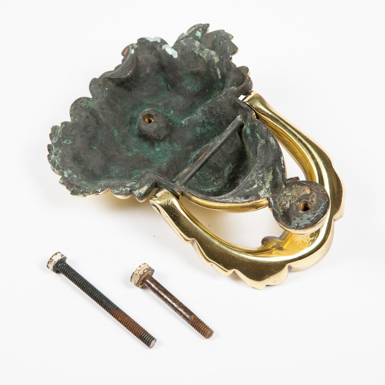 Brass Door Knocker with the Head of the Goddess Pamona, circa 1900 In Good Condition For Sale In London, GB
