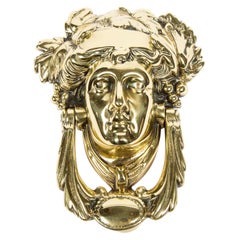 Brass Door Knocker with the Head of the Goddess Pamona, circa 1900