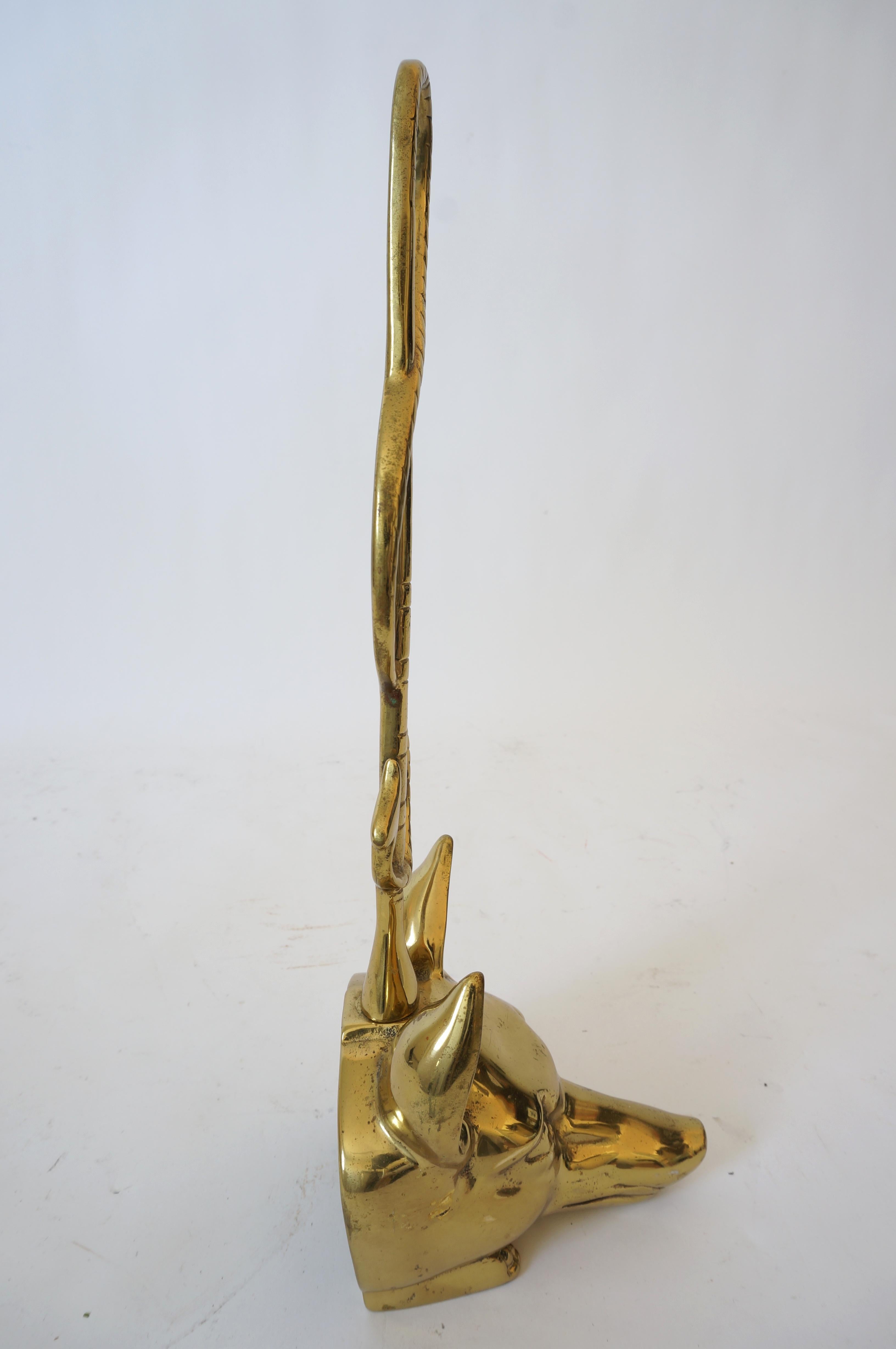 American Classical Brass Door Stop with Fox and Riding Crop