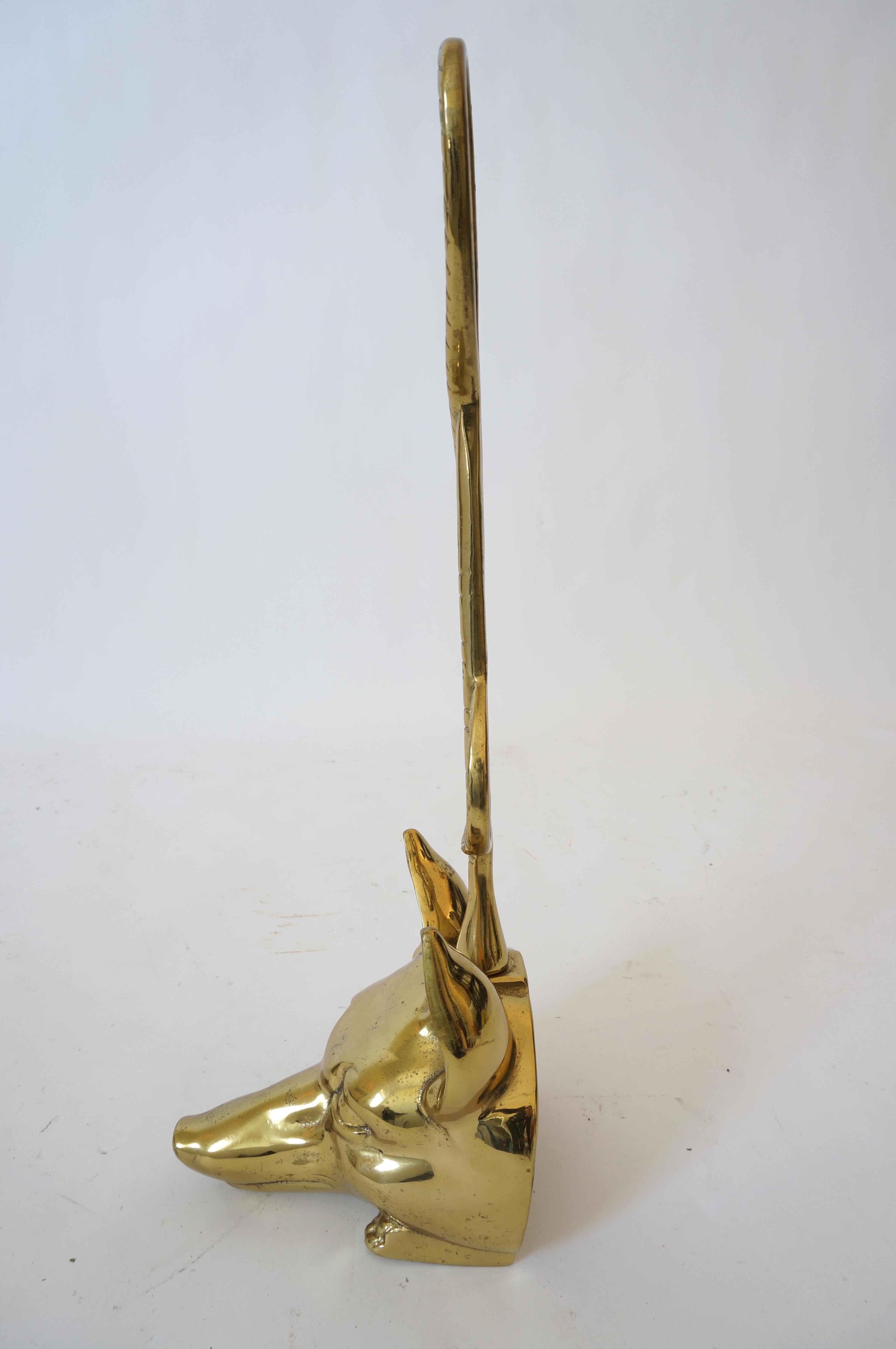 American Brass Door Stop with Fox and Riding Crop