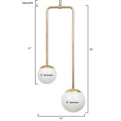 Brass Double Circuit Globe Pendant Light