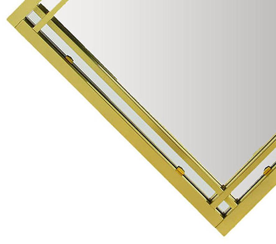Américain Miroir à double cadre en laiton dans le style de Pierre Cardin en vente