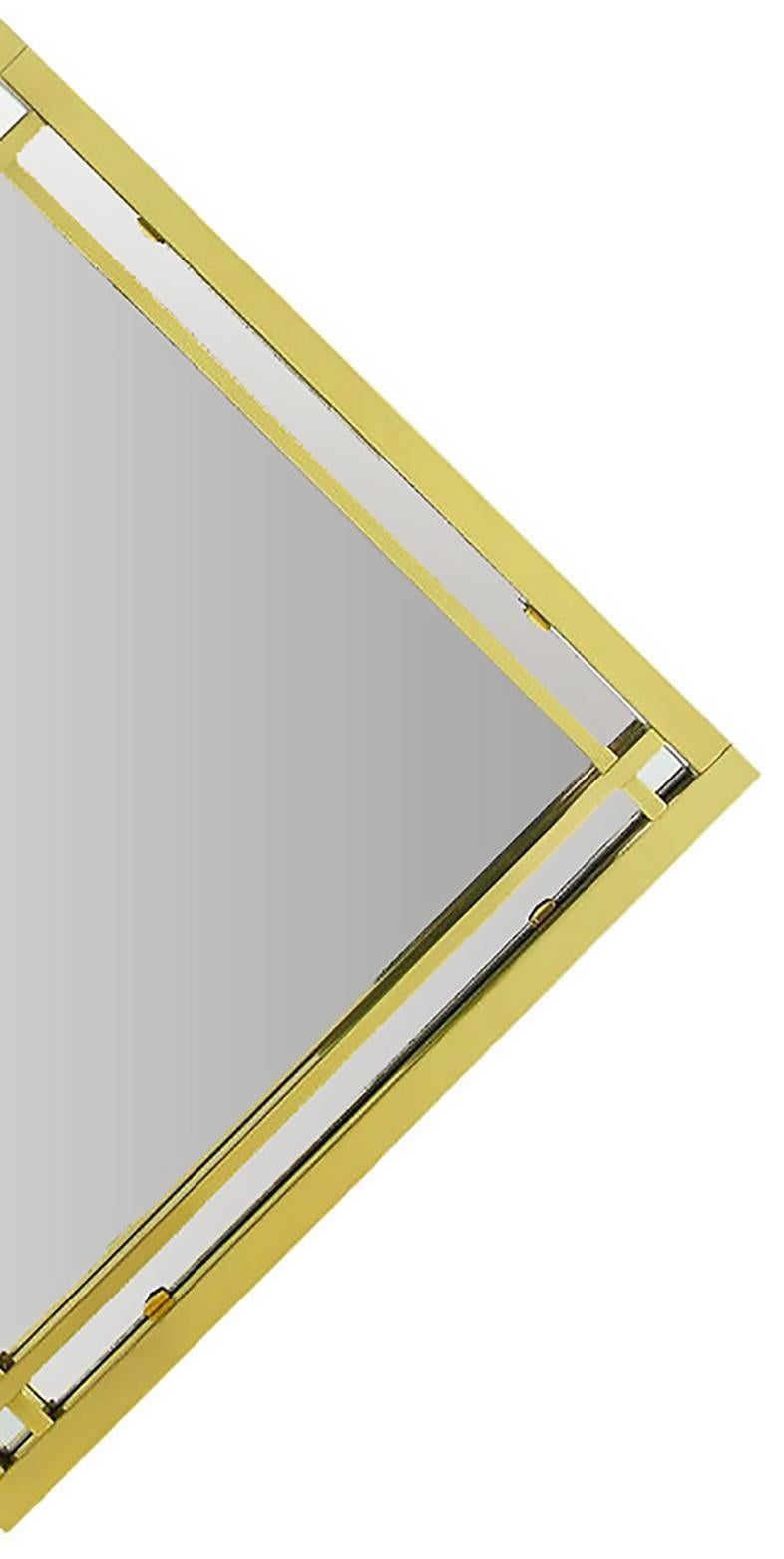 Late 20th Century Brass Double Framed Mirror in the Style of Pierre Cardin For Sale