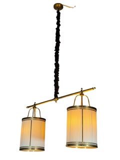 Brass Double Latern Chandelier by Jacques Garcia for Baker Furniture