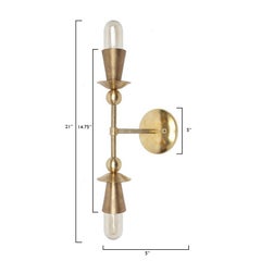 Brass Double Polyform Sconce Light