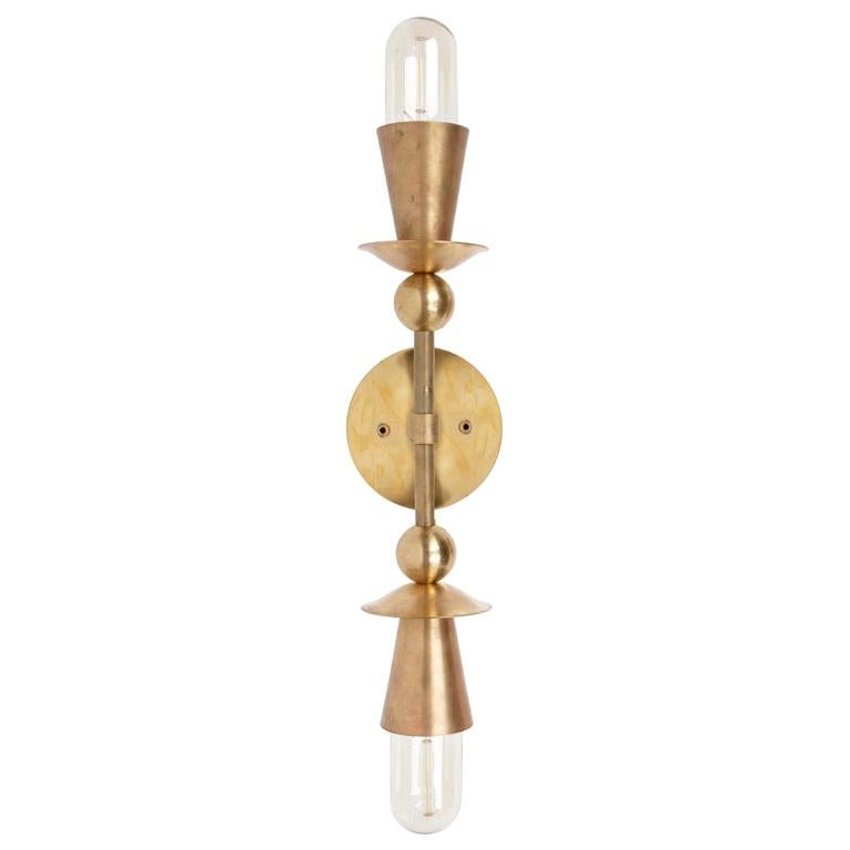 Brass Double Polyform Sconce Light