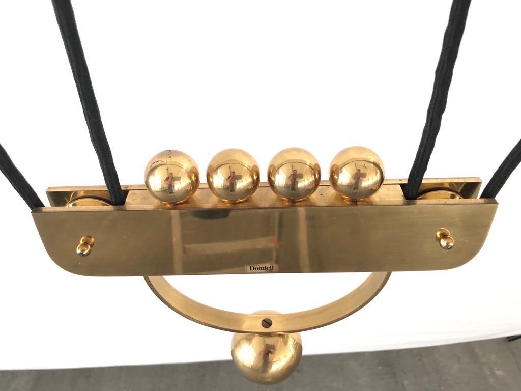 Brass Double Shade Counterweight Pendant Lamp by Domicil Möbel, 1970s, Germany For Sale 7
