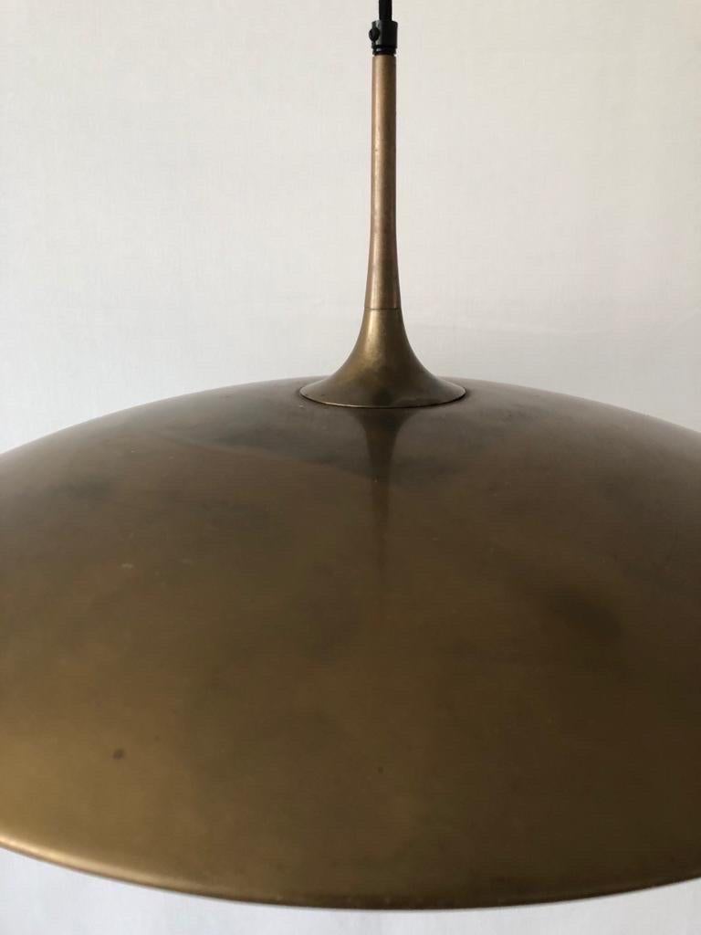 Brass Double Shade Counterweight Pendant Lamp by Florian Schulz, 1970s, Germany For Sale 7