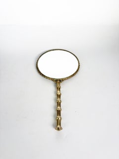 Brass Double-Sided Hand Mirror, France, 1960s
