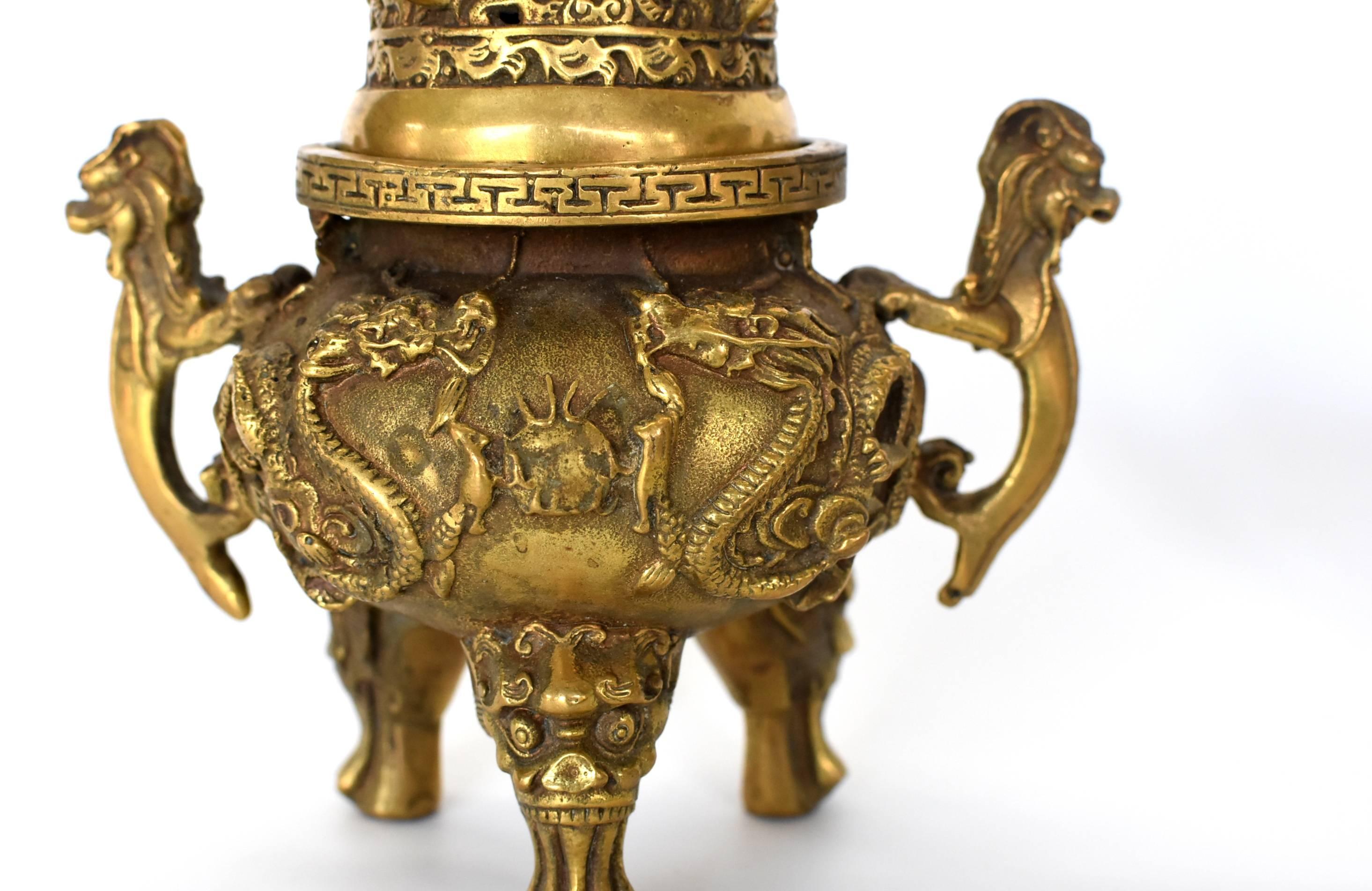 Brass Dragon Incense Burner 6