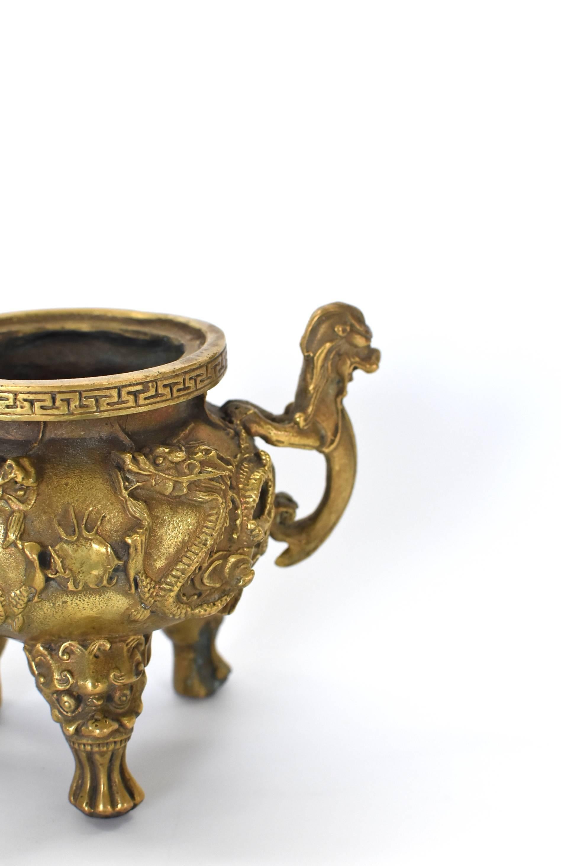 Contemporary Brass Dragon Incense Burner
