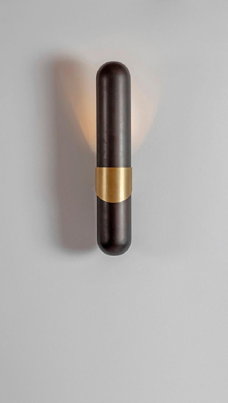British Brass Dream Wall Light by Square in Circle For Sale