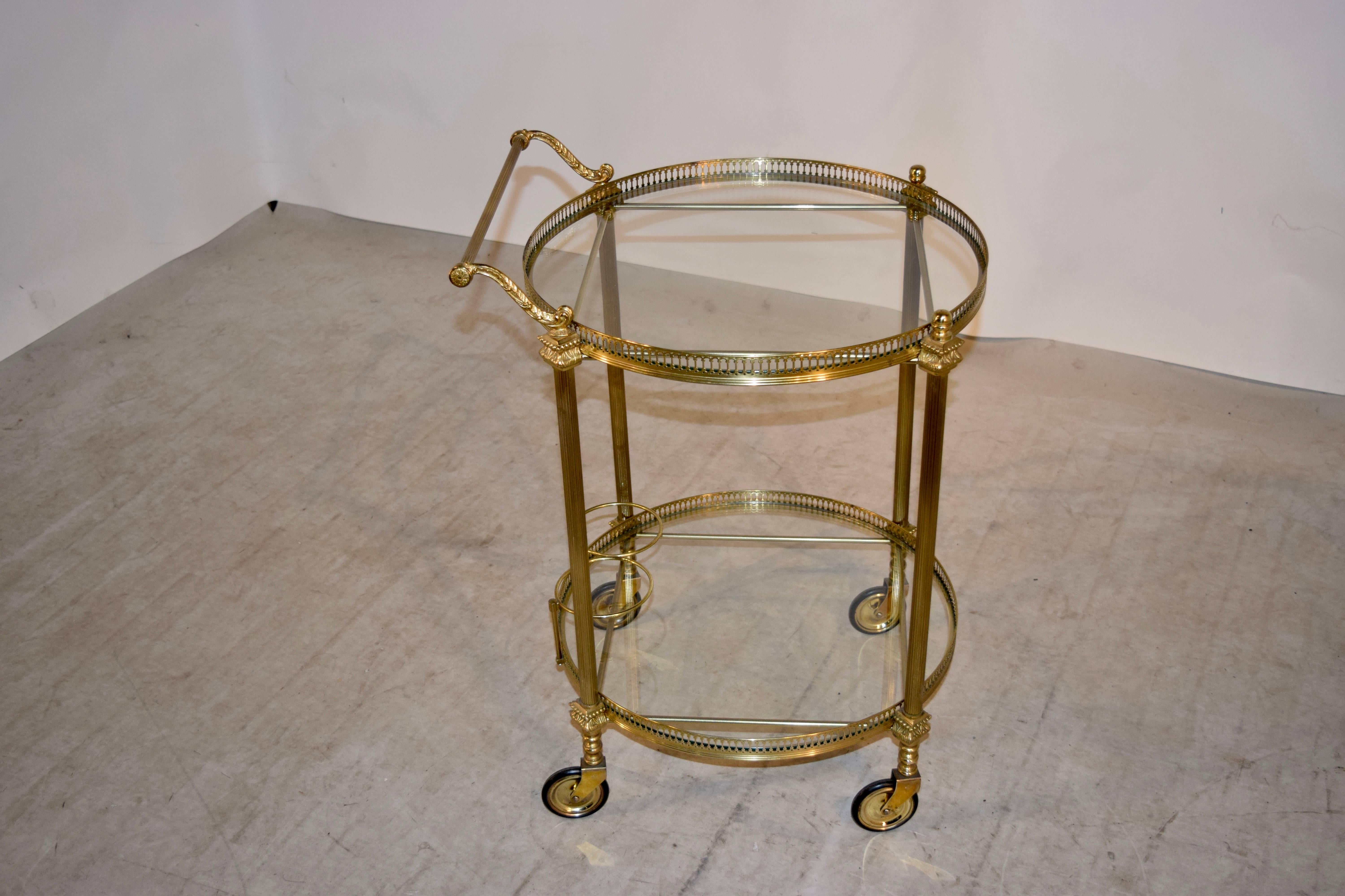 Edwardian Brass Drinks Cart, circa 1920