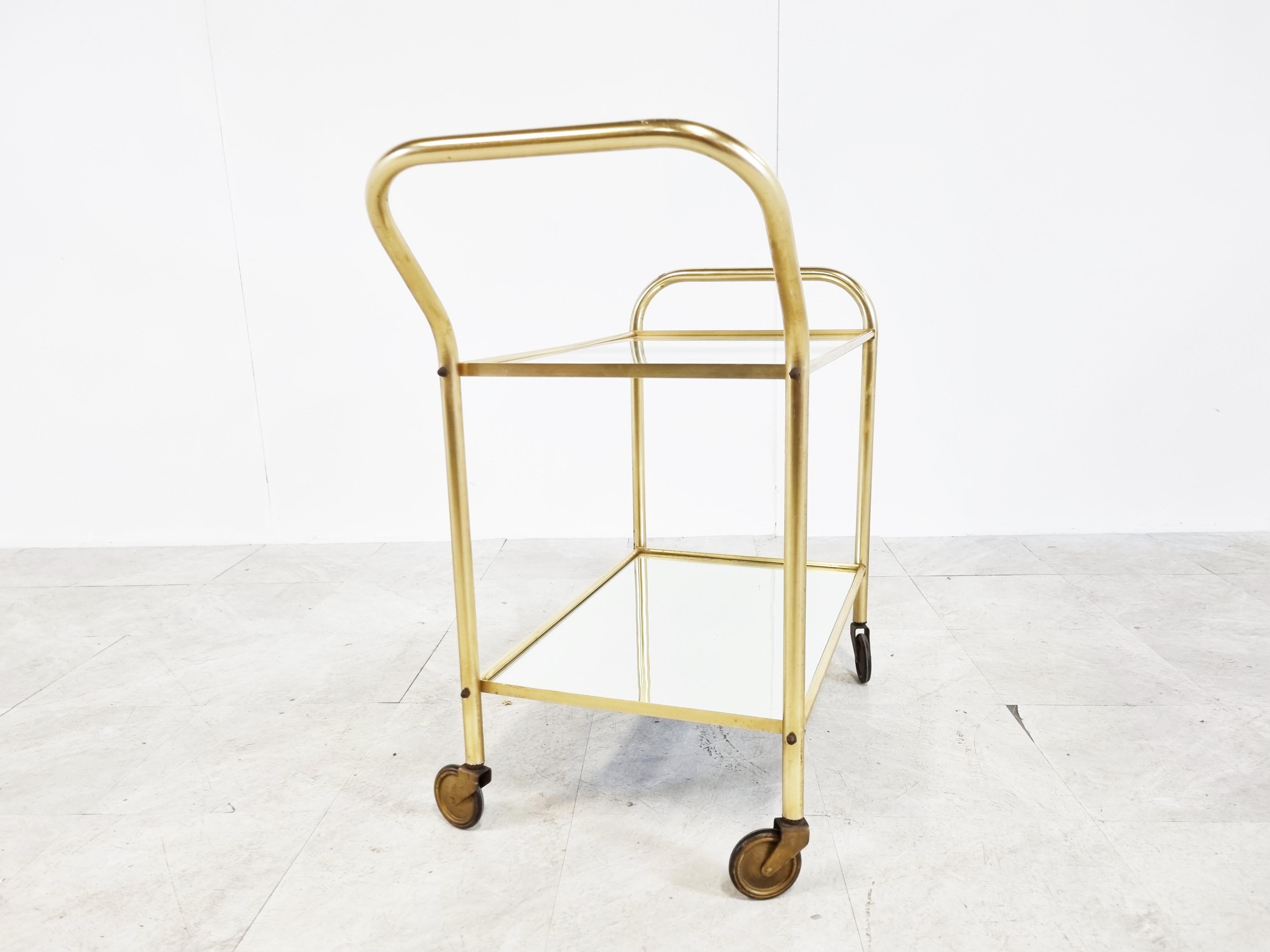French Brass Drinks Trolley, 1960s For Sale