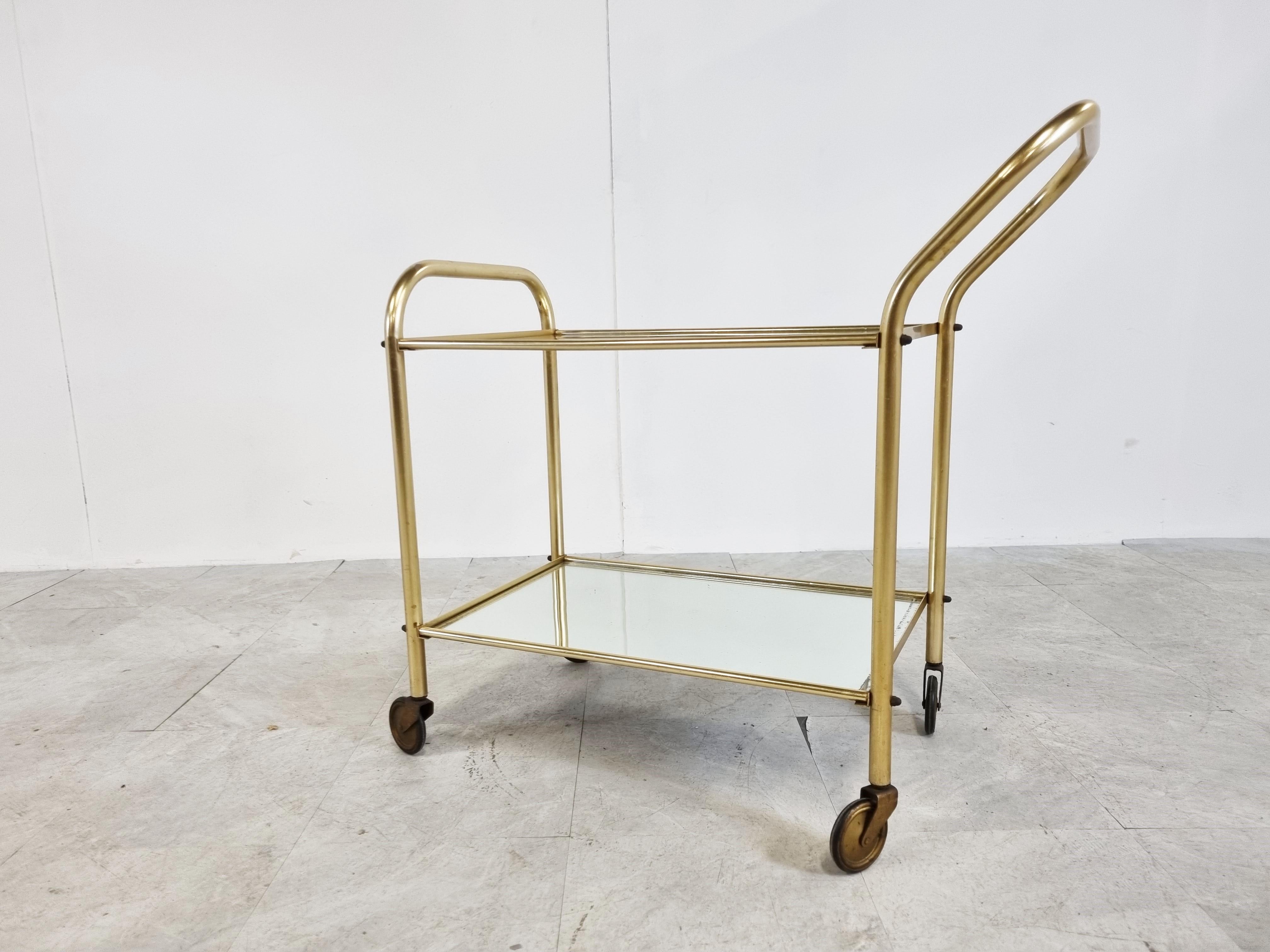Brass Drinks Trolley, 1960s In Good Condition For Sale In HEVERLEE, BE