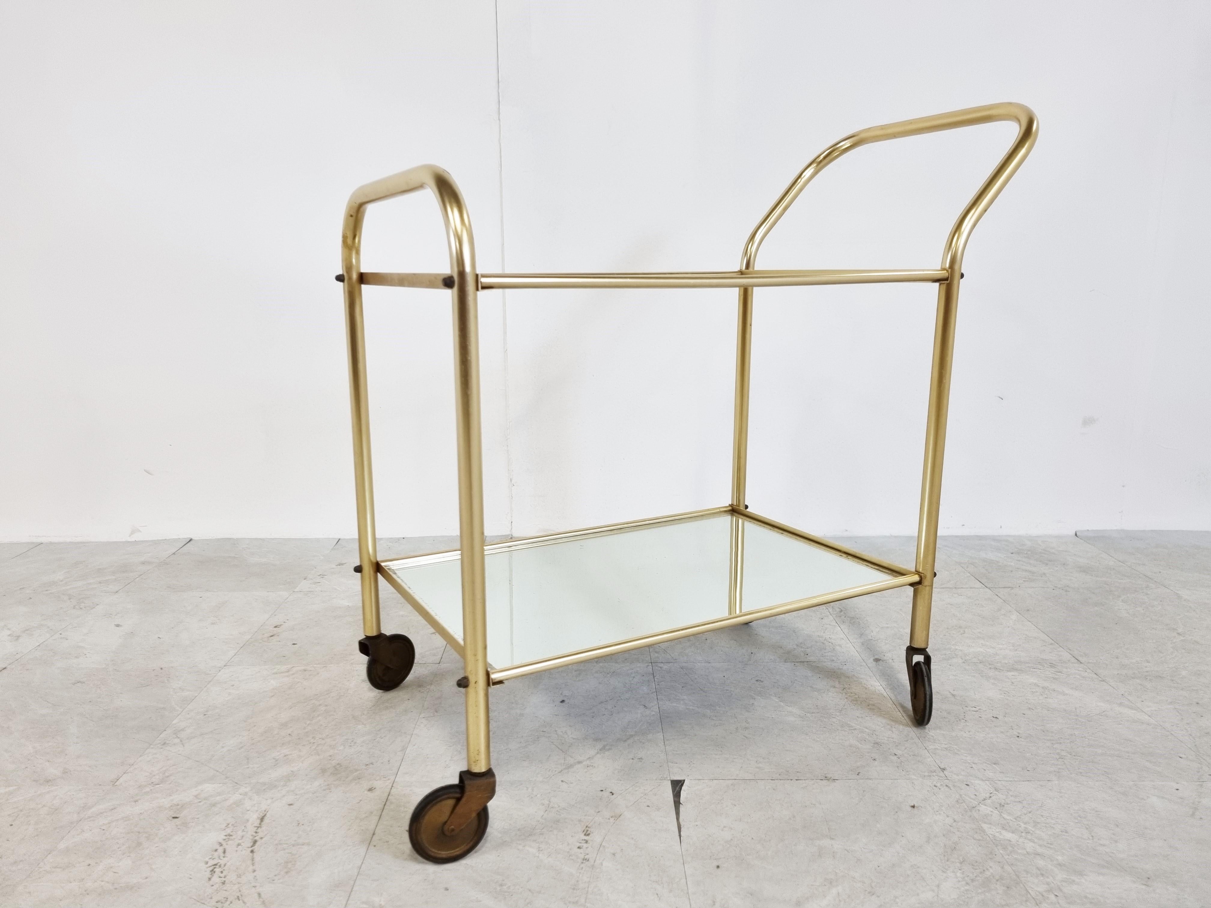 Mid-20th Century Brass Drinks Trolley, 1960s For Sale