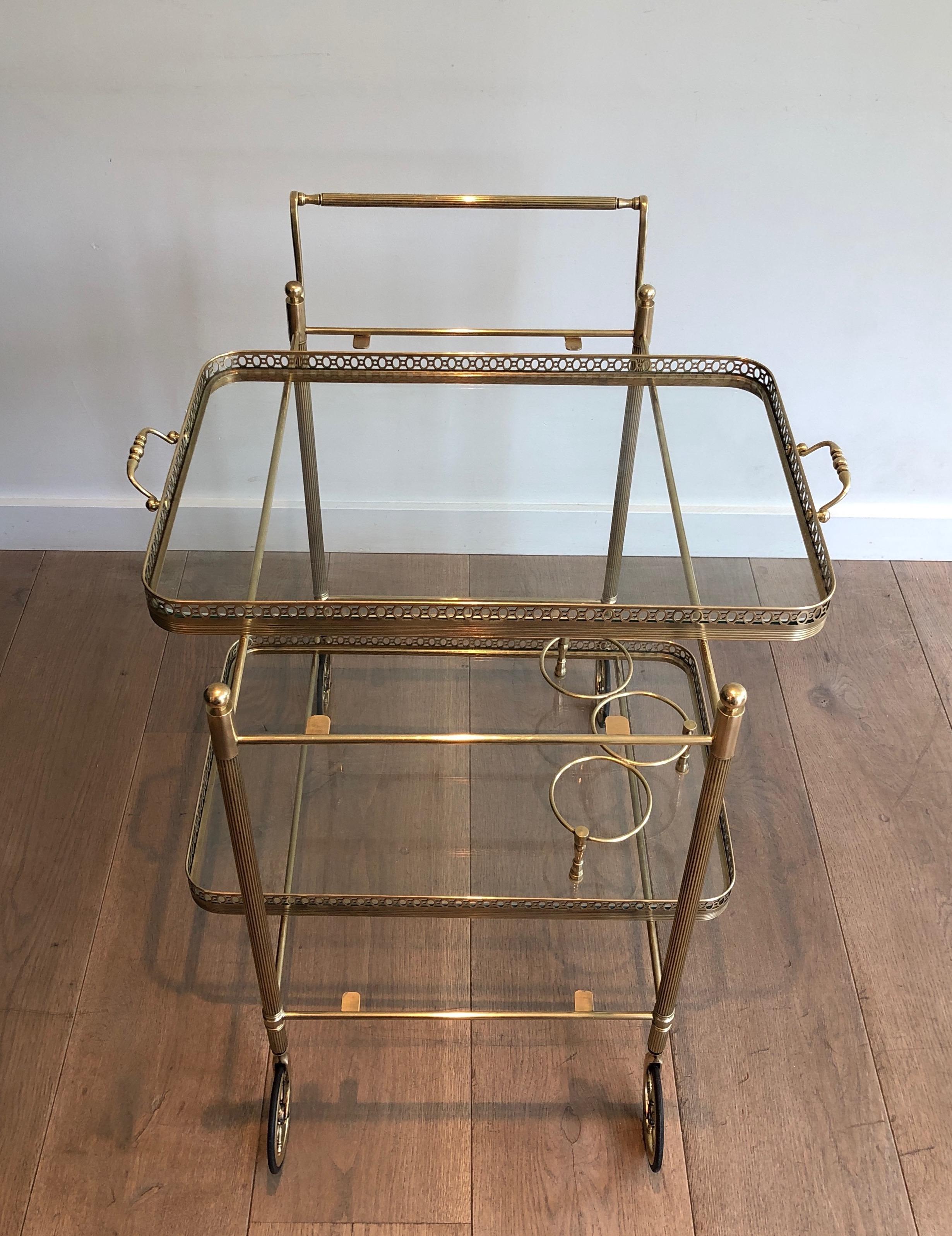 French Brass Drinks Trolley by Maison Jansen. Circa 1940