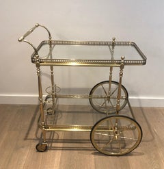 Brass Drinks Trolley in the Style of Maison Jansen, circa 1940