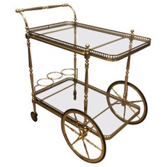 Brass Drinks Trolley in the Style of Maison Jansen, circa 1940