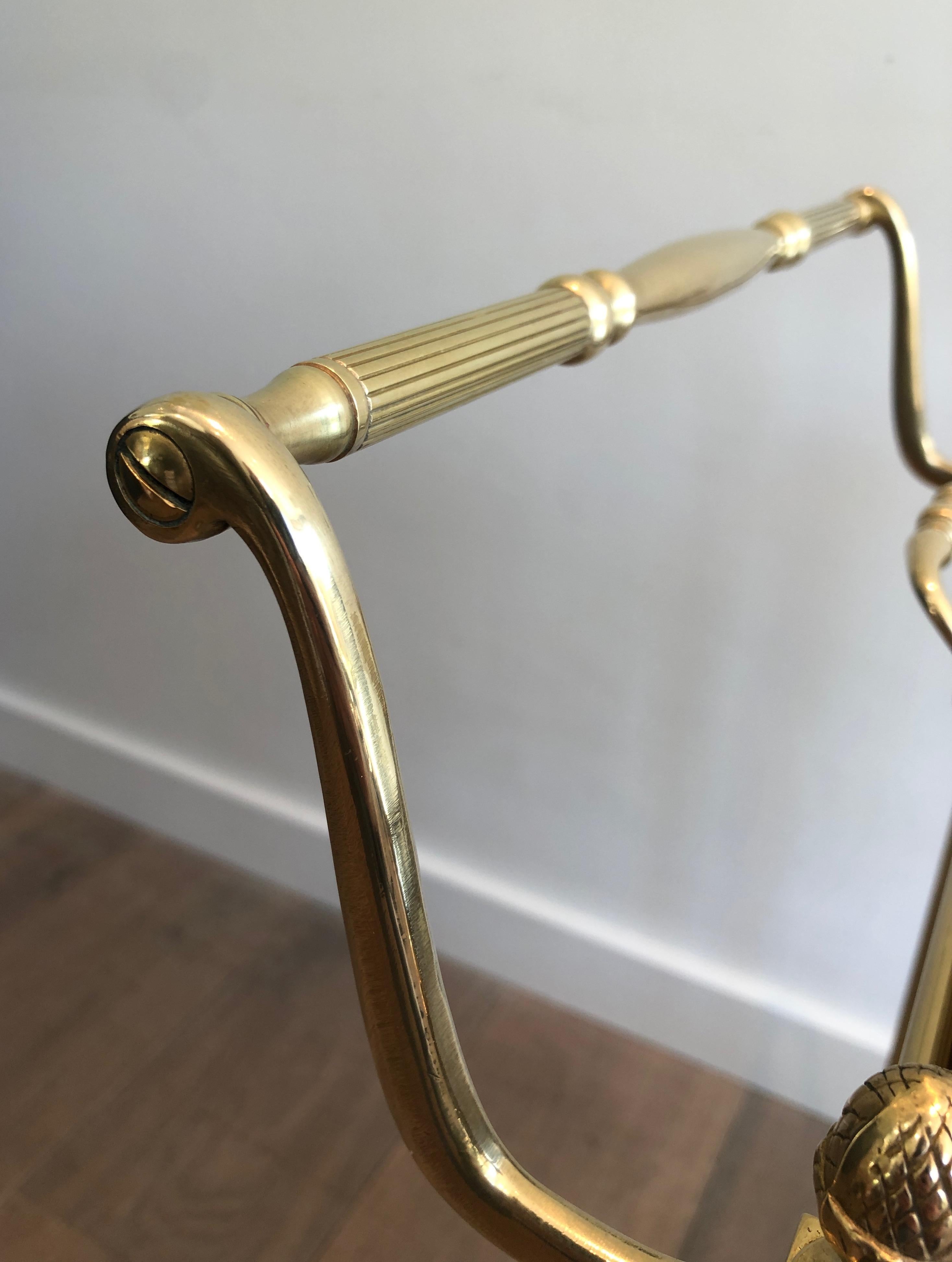 Brass Drinks Trolley with Two Removable Trays by Maison Jansen For Sale 7