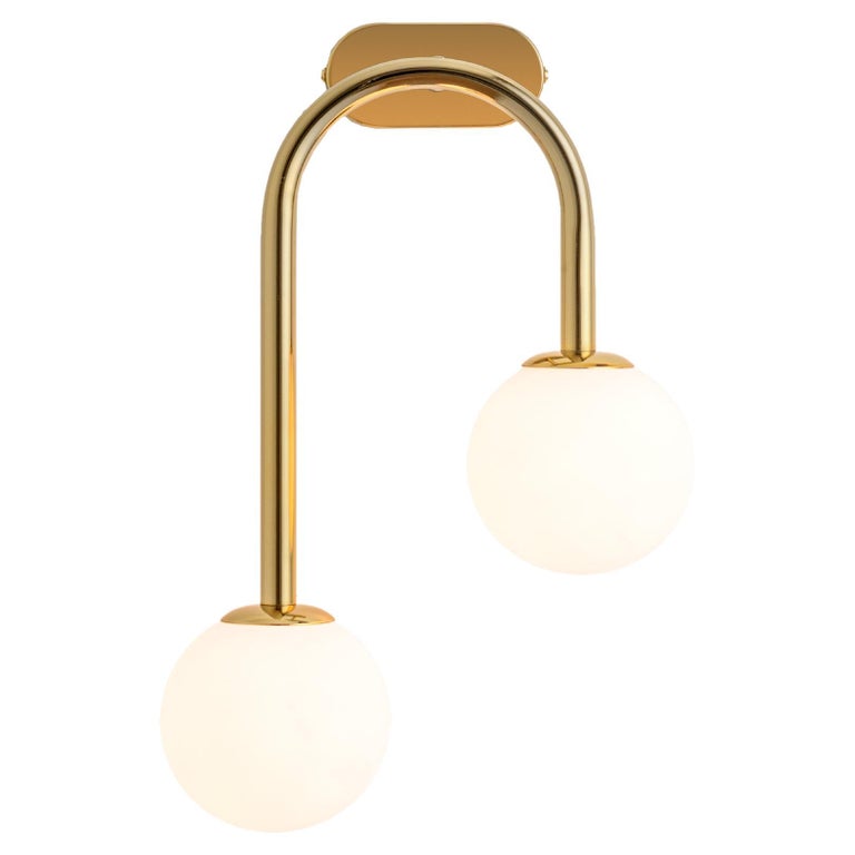 Brass Drop Curve Wall Light For Sale at 1stDibs