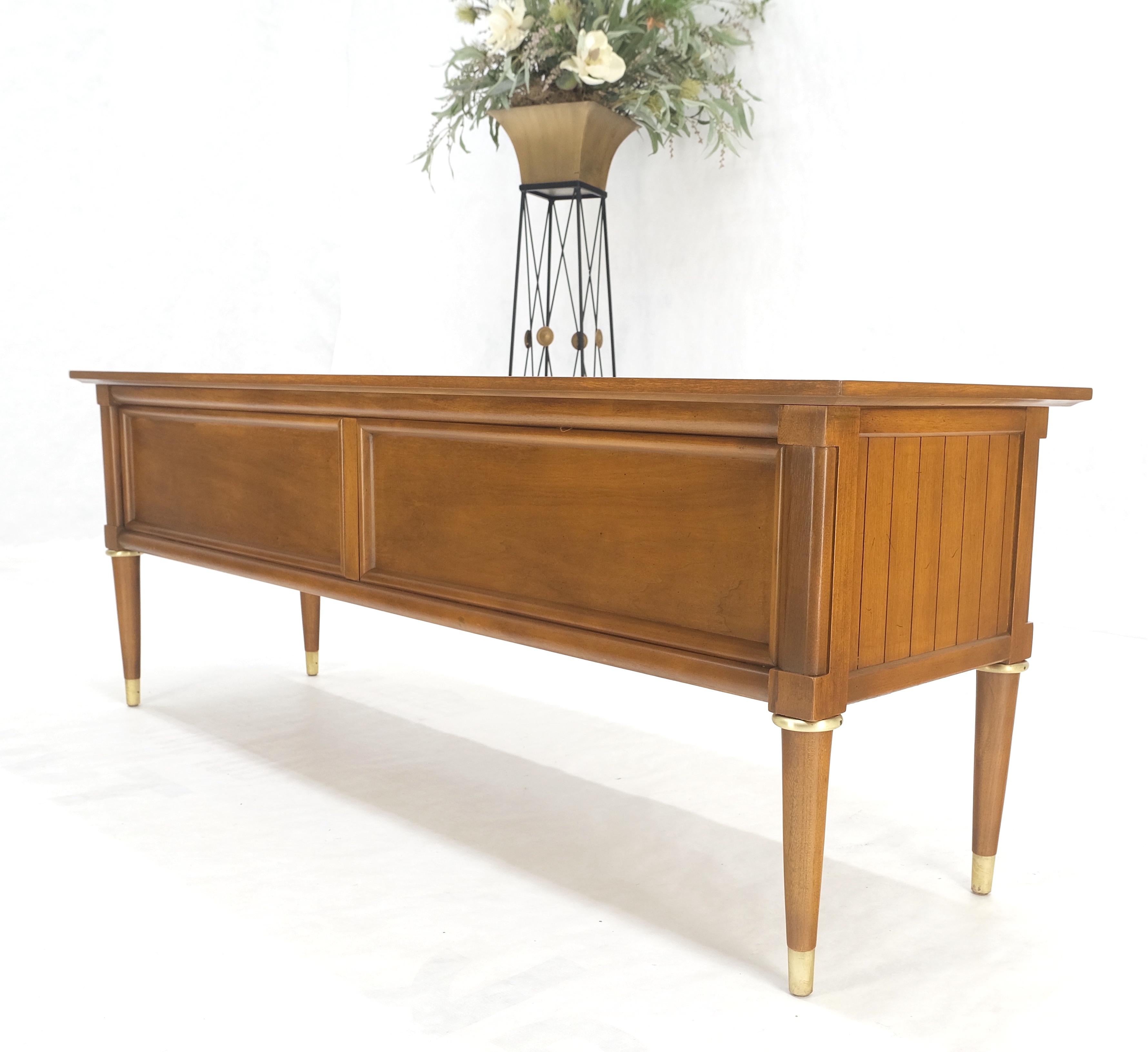 Brass Drop Rings Pulls Low Profile Tapered Legs Long Credenza Mid Century MINT! 7