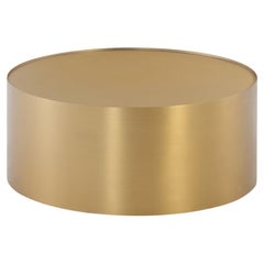 Trommel-Couchtisch aus Messing - Edelstahl - Finish