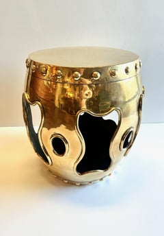 Brass Drum-Form Garden Seat