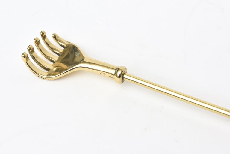 Brass Dual Combination Shoe Horn and Hand Back Scratcher Vintage For