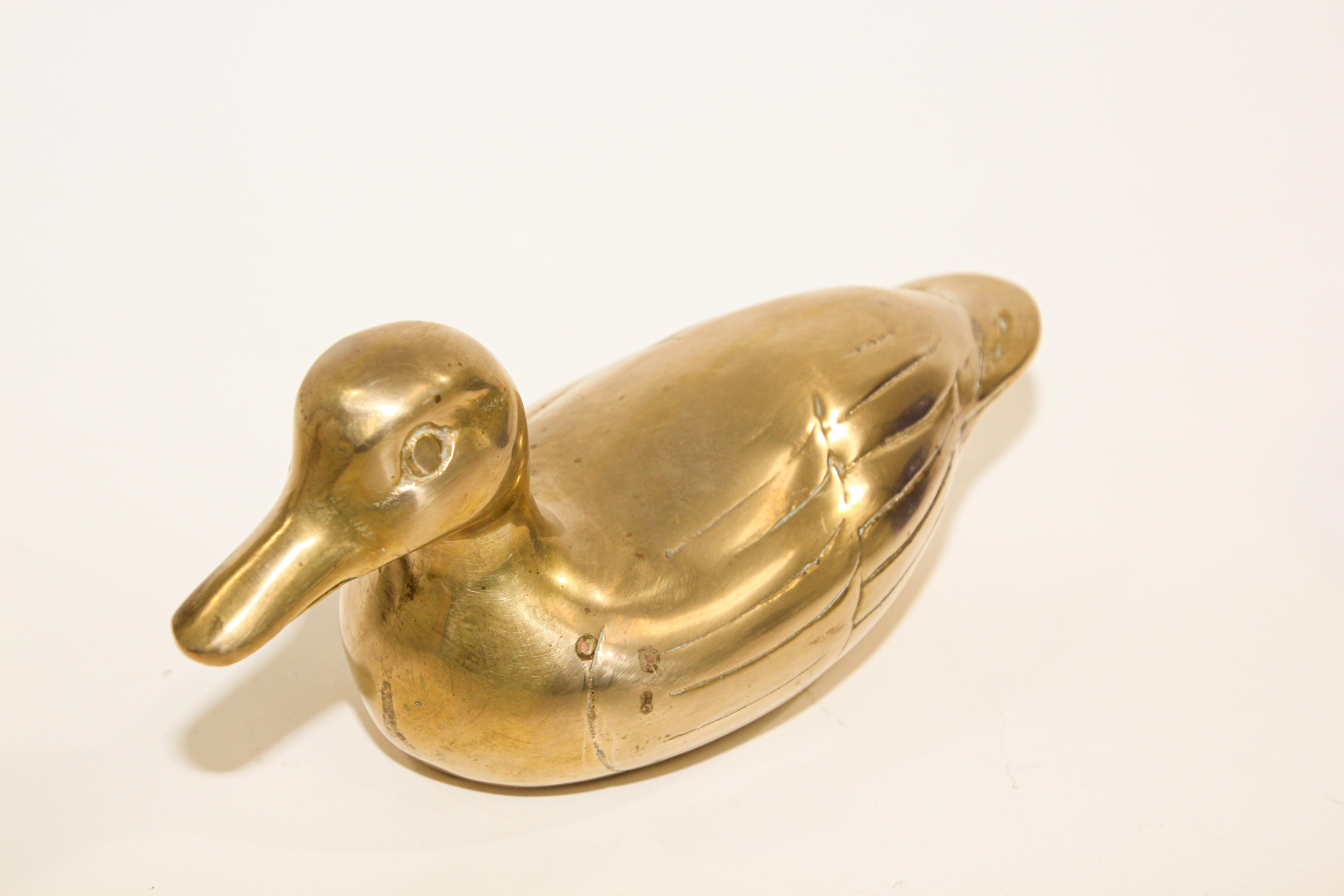 vintage brass duck