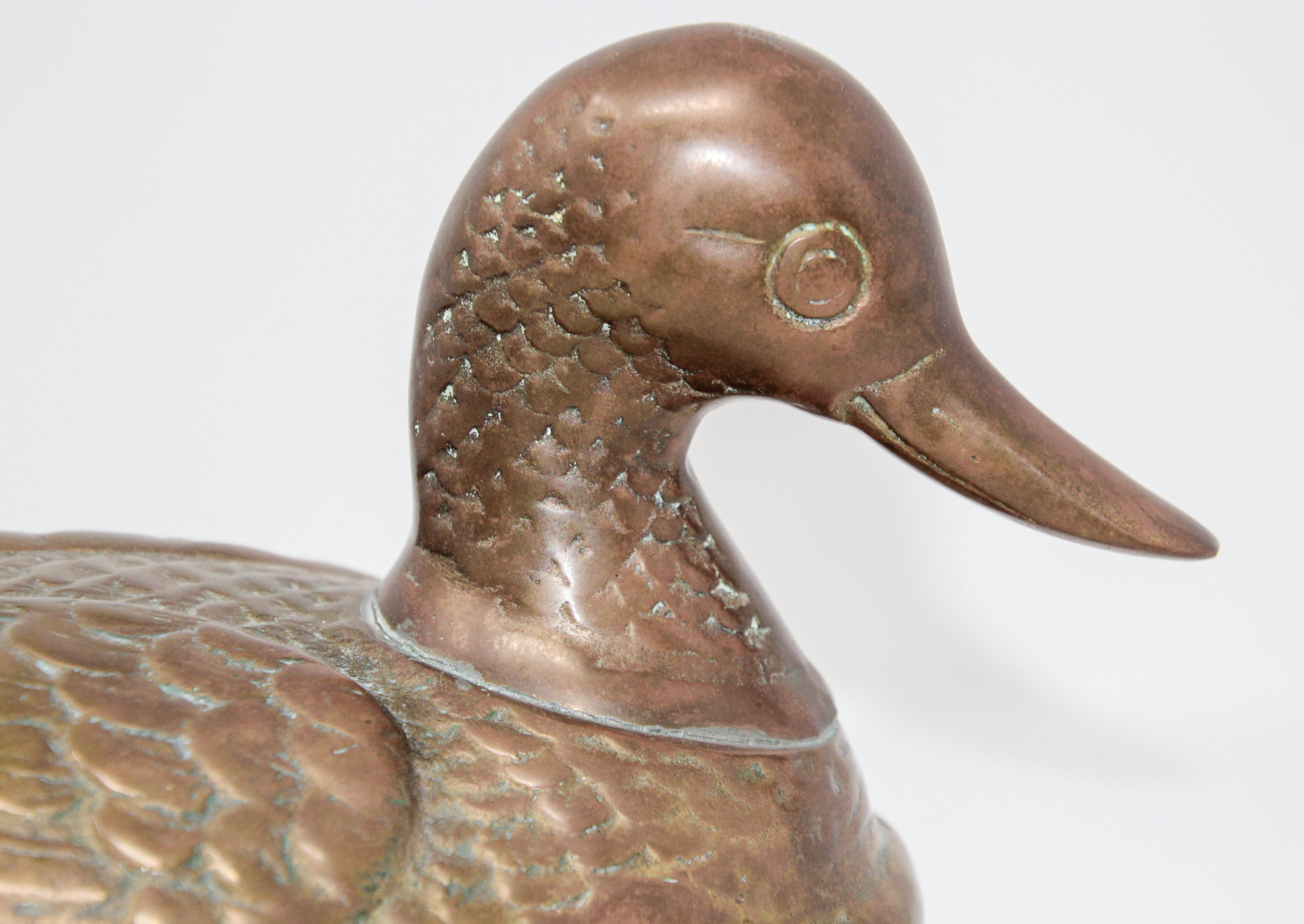 Brass Duck Form Lidded Decorative Box 1