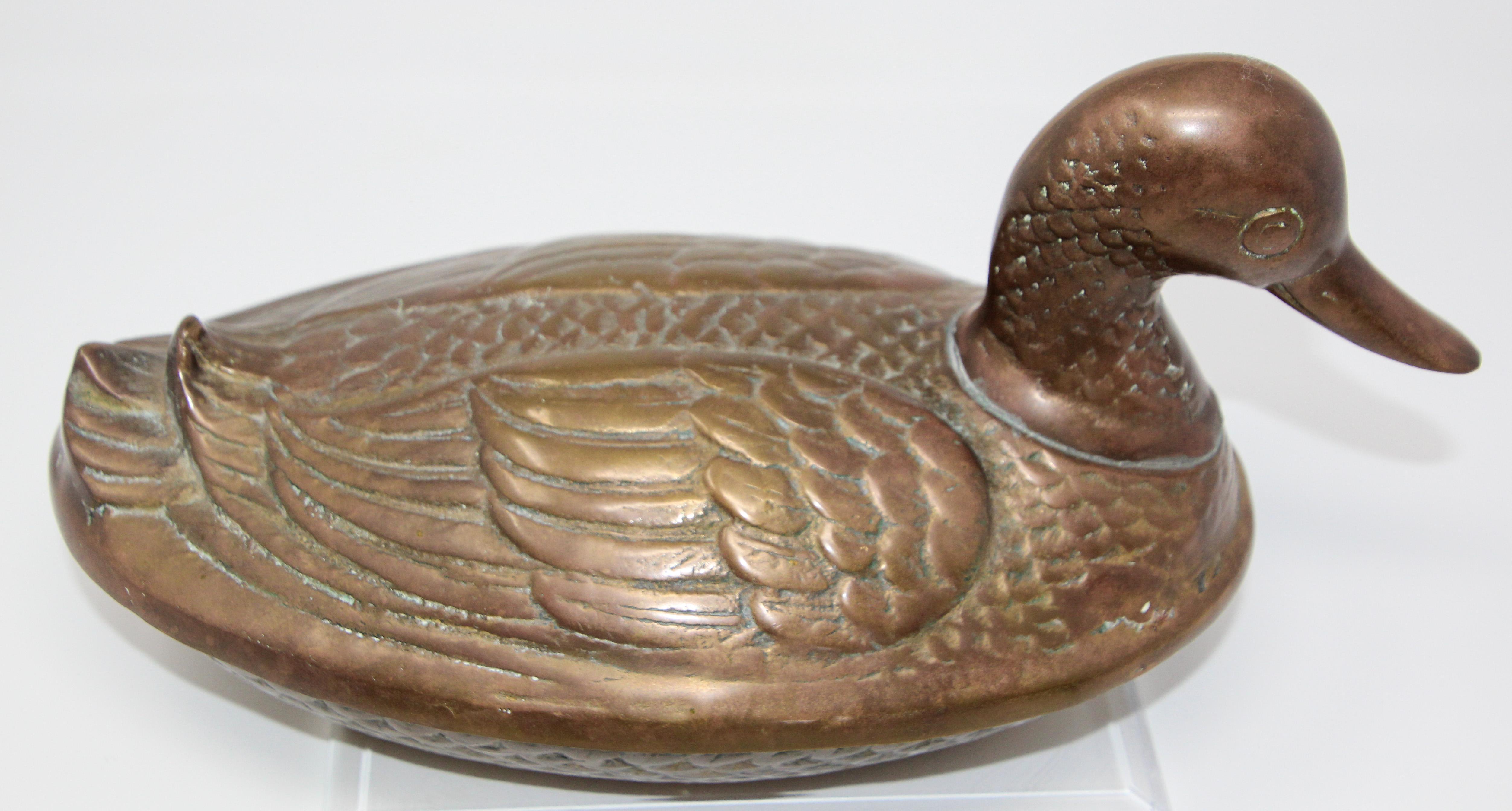 Brass Duck Form Lidded Decorative Box 2