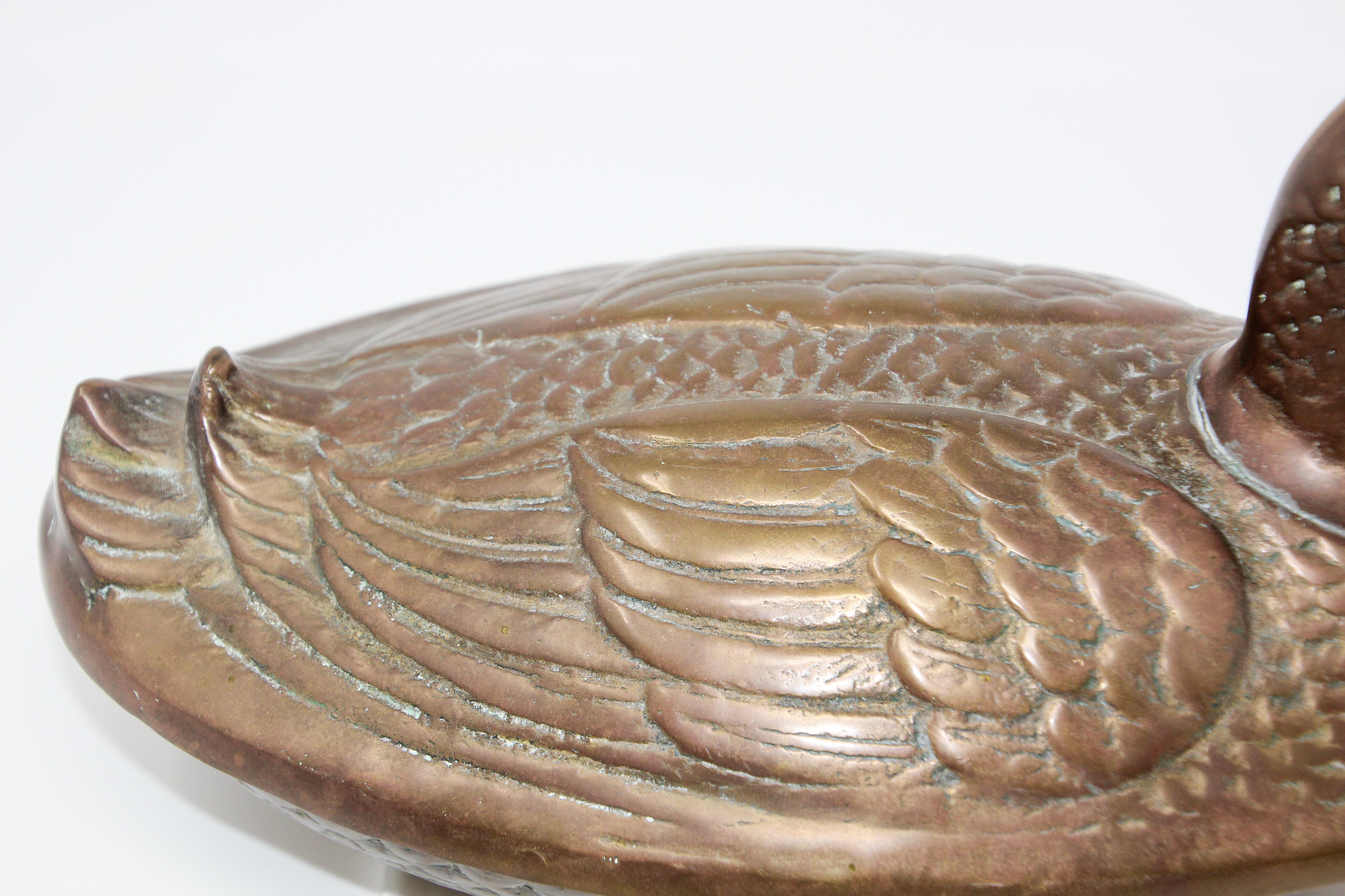 Brass Duck Form Lidded Decorative Box 3