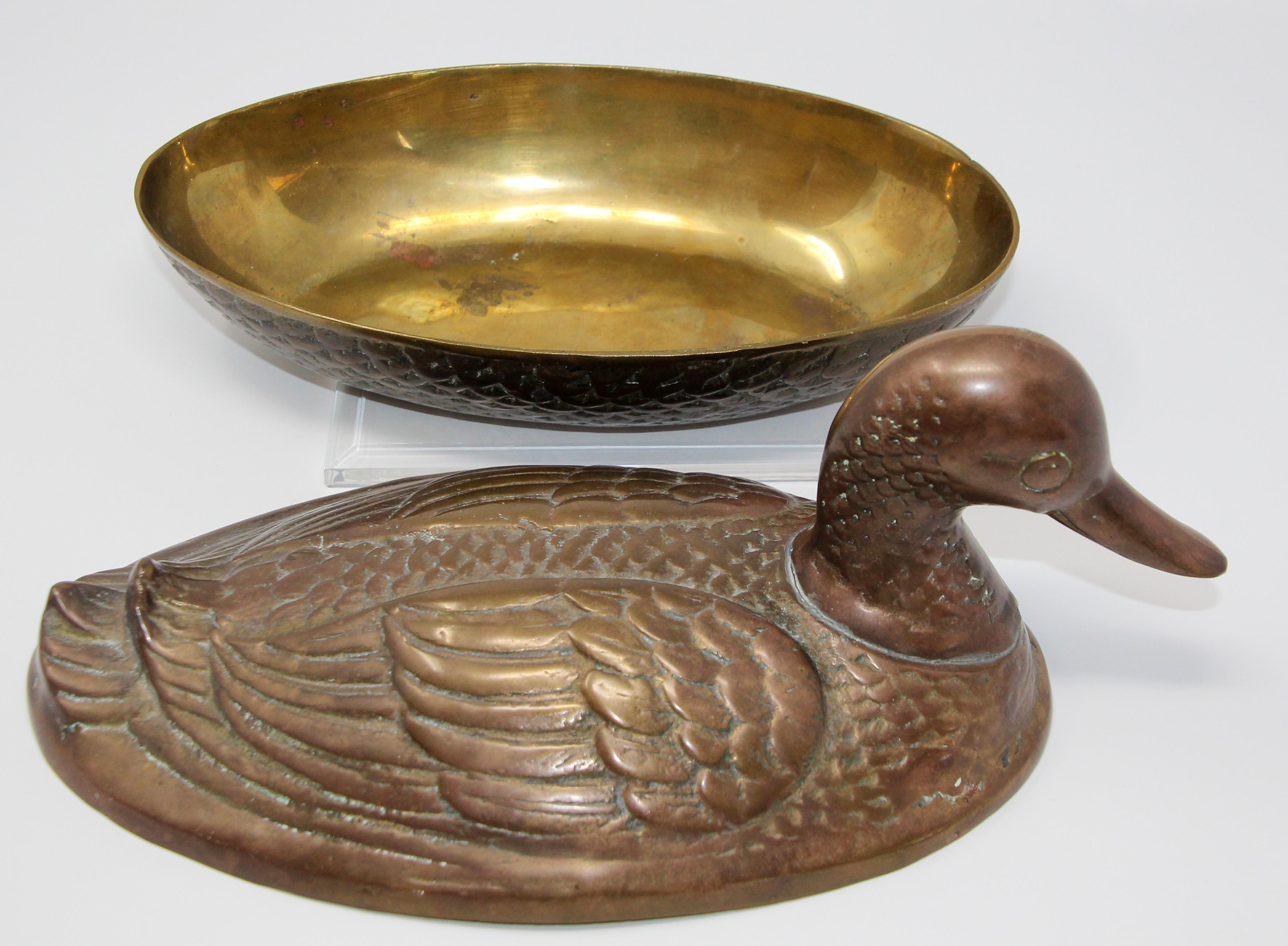 Brass Duck Form Lidded Decorative Box 4