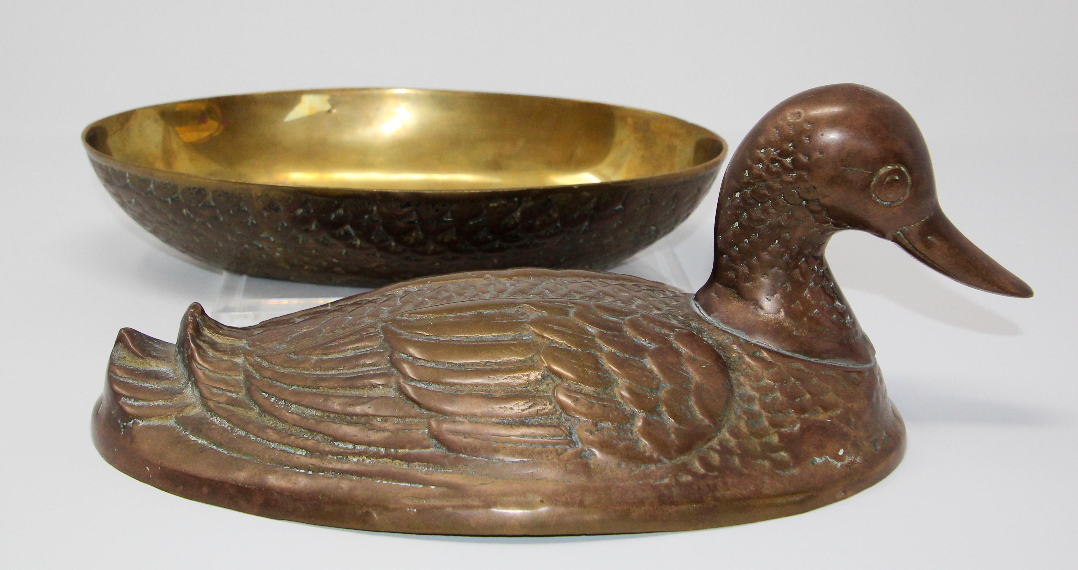 Brass Duck Form Lidded Decorative Box 5