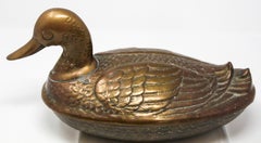 Brass Duck Form Lidded Decorative Box
