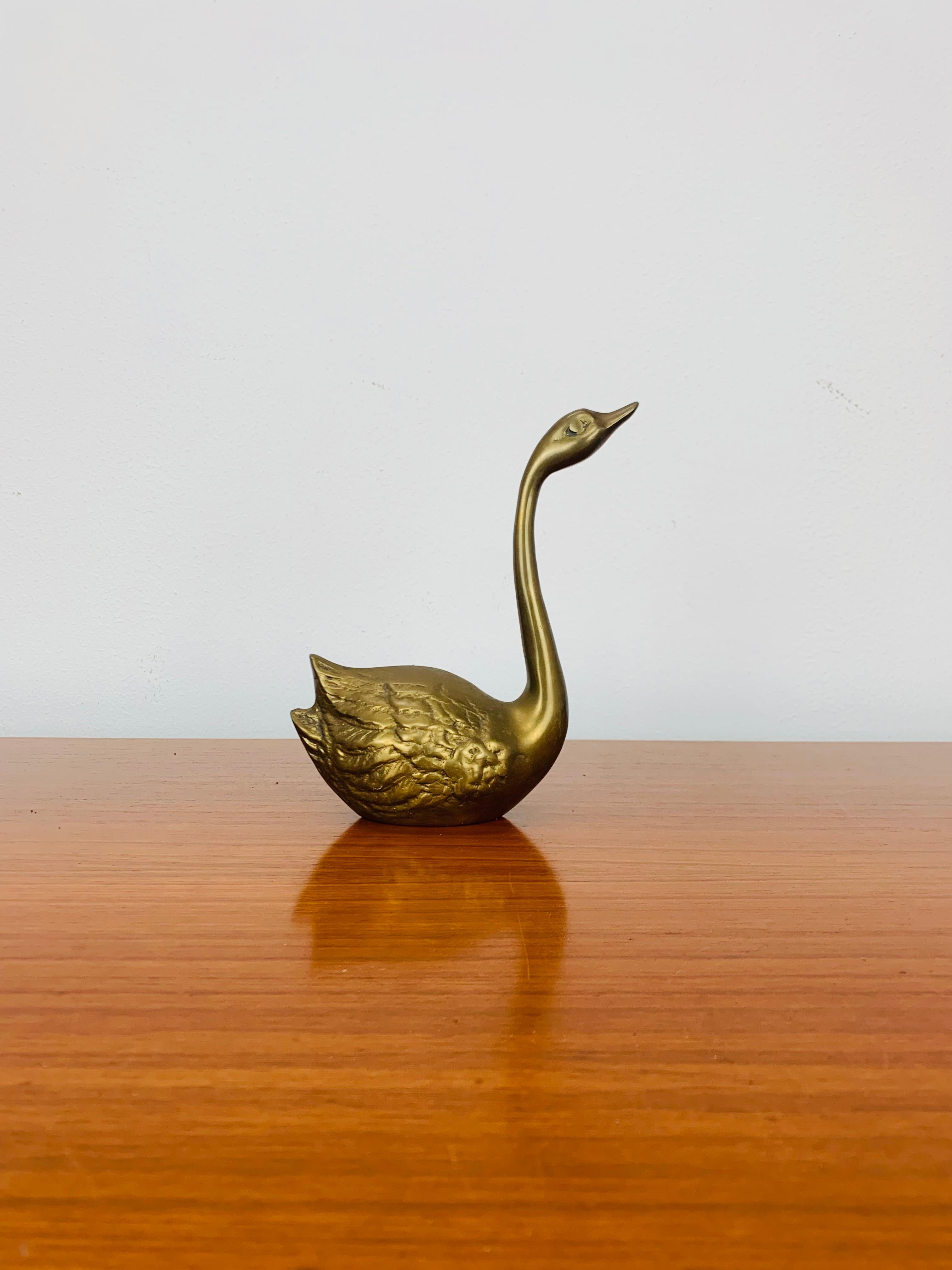 Sculpture de canard en laiton des années 70. 