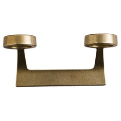 Contemporary Golden Brass Duo Bottle Bracket by Henry Wilson