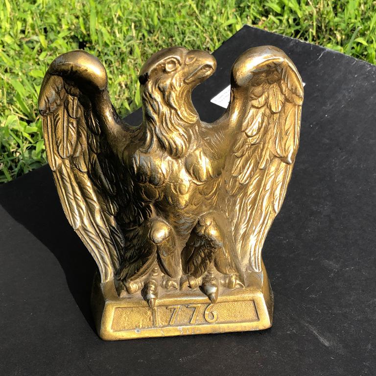 1776 brass eagle bookends