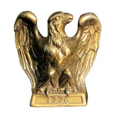 Brass Eagle Book End 1776 circa 1965 Colonial Virginia Hampton VA Signed