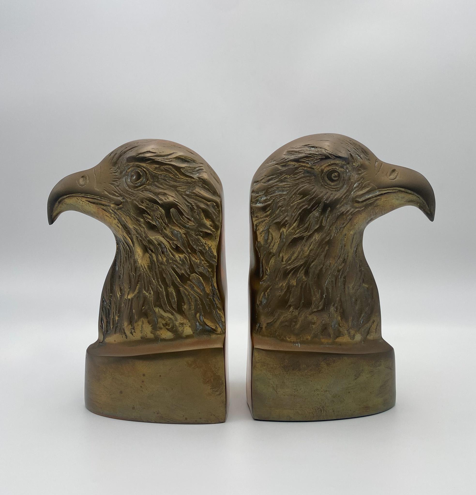Unknown Brass Eagle Bookends or Doorstops, 1970's  For Sale