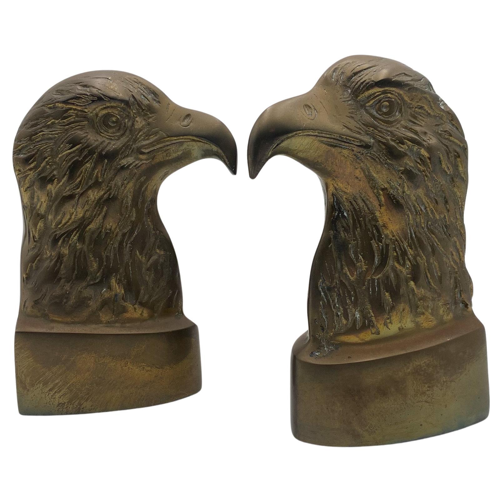 Brass Eagle Bookends or Doorstops, 1970's 