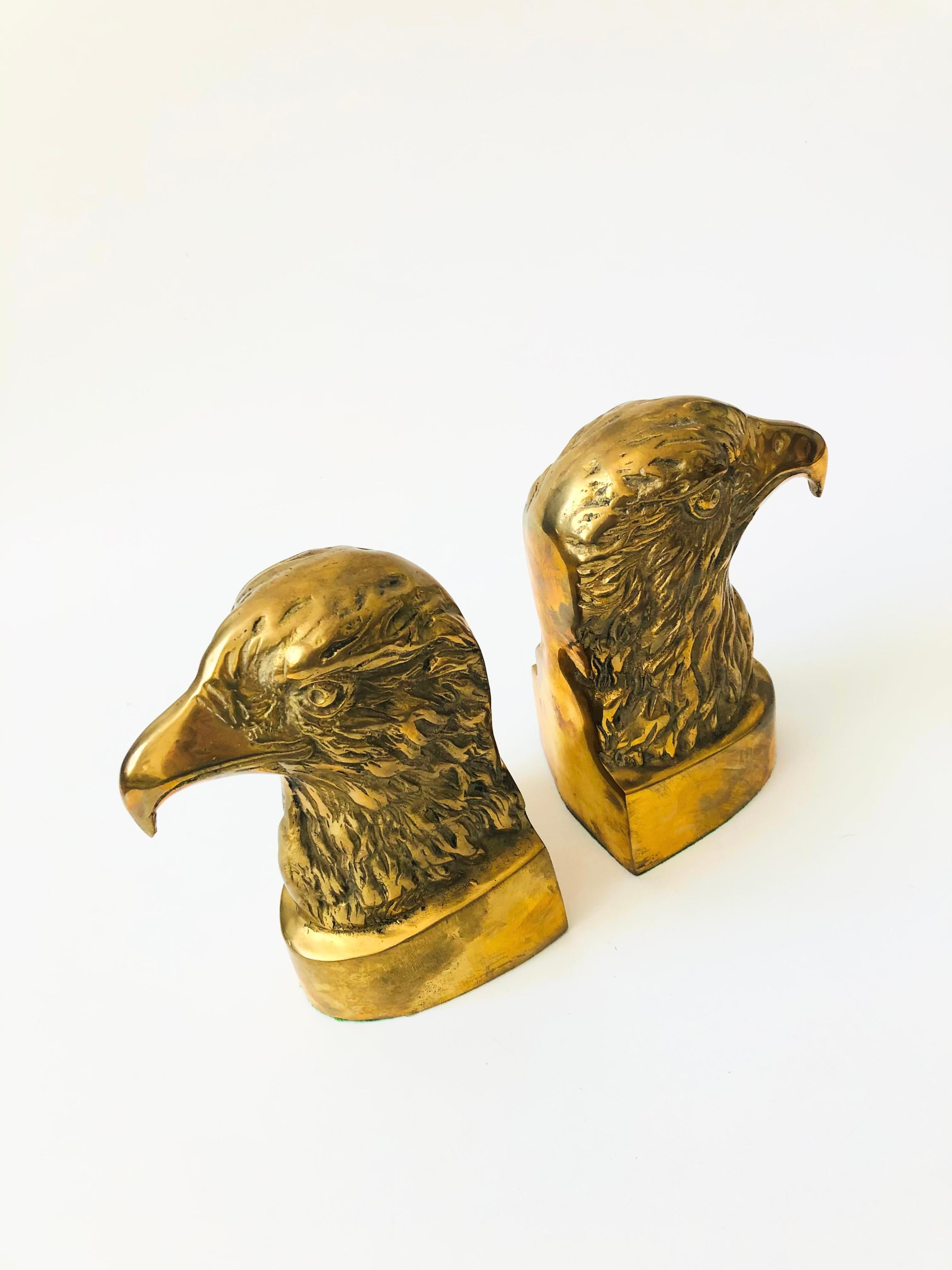 vintage brass eagle bookends