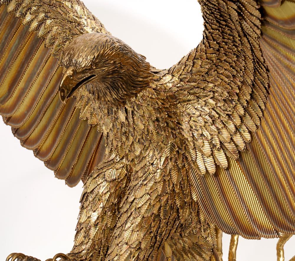 North American Brass Eagle Sculpture by Robert Signorella