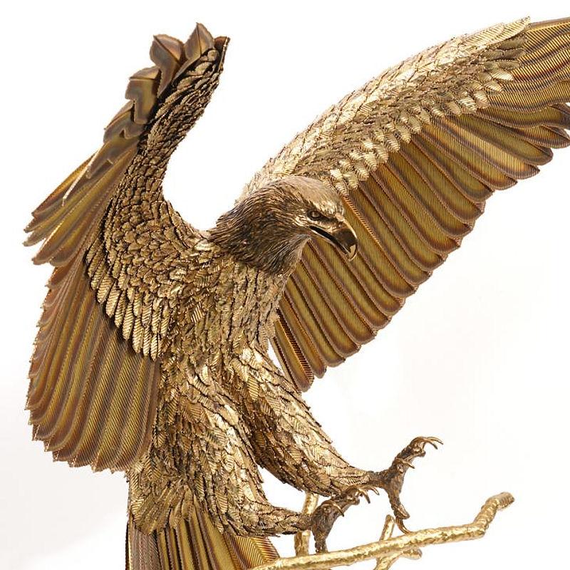 Late 20th Century Brass Eagle Sculpture by Robert Signorella